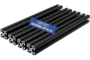 Seekliny 4Pack 4040 T Slot Aluminum Extrusion 600mm Black Extruded Aluminum Profile 40x40 T-Slotted Framing European Standard Anodized Linear Rail for 3D Printer Accessories Parts