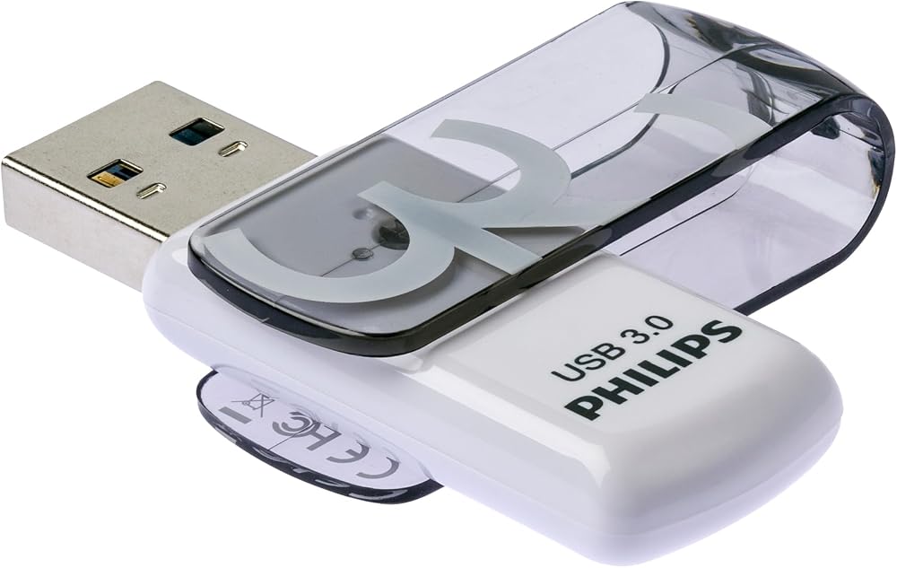 Philips USB 3.0 Pendrive 32GB Gray Vivid Edition Rotating Cap Fast Data Transfer
