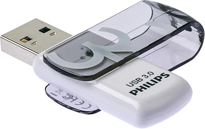 Philips USB 3.0 Pendrive 32GB Gray Vivid Edition Rotating Cap Fast Data Transfer