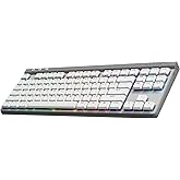 Logitech G515 Lightspeed TKL Low Profile Wireless Gaming Keyboard, LIGHTSYNC RGB, Thin Tenkeyless Design, Double-Shot PBT Keycaps, Linear (Red) Mechanical Switches - White
