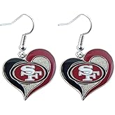 NFL San Francisco 49ers Swirl Heart Earrings