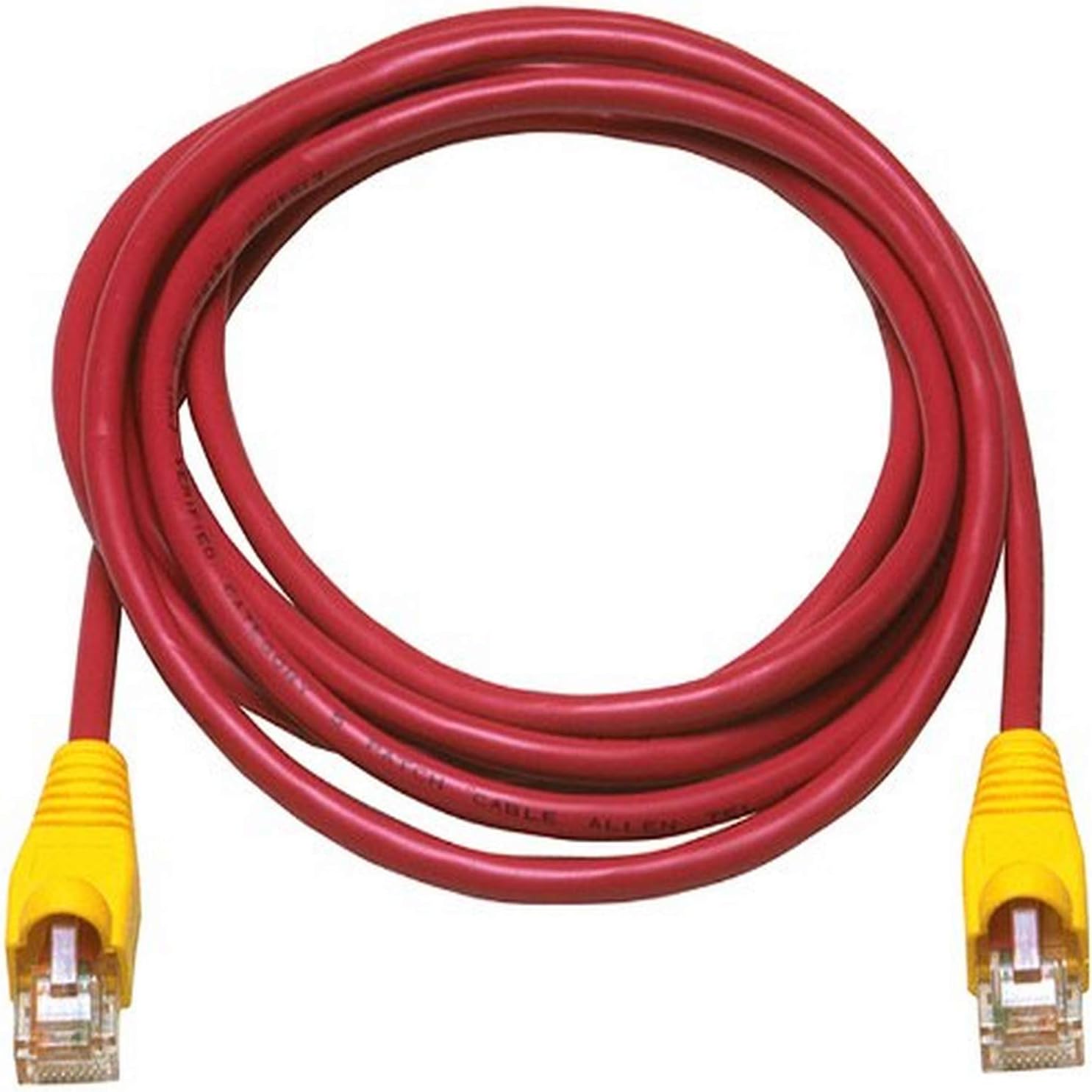 Allen Tel AT1525-REC Category 5e Ethernet Crossover Cable, 25-Foot Length, Red, AT15 Series, U/UTP Patch Cable, 2 Pair, 4 Stranded Copper Conductor