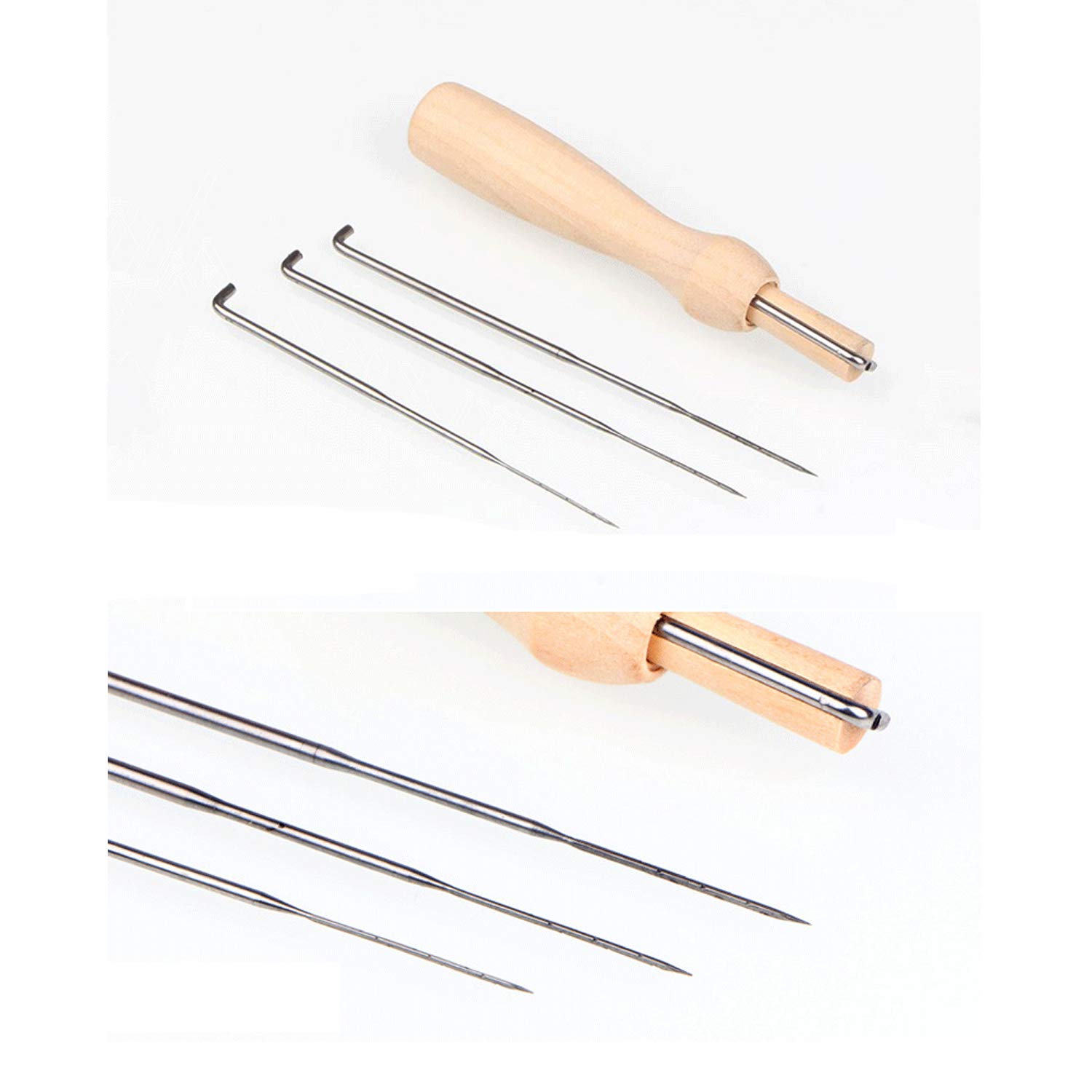 Phinus 30 Pcs Needle Felting Kit, Wool Felting Needles, 3 Sizes: 3.58/3.39/3.07 inch, Grey, Sharp Point, Iron Material