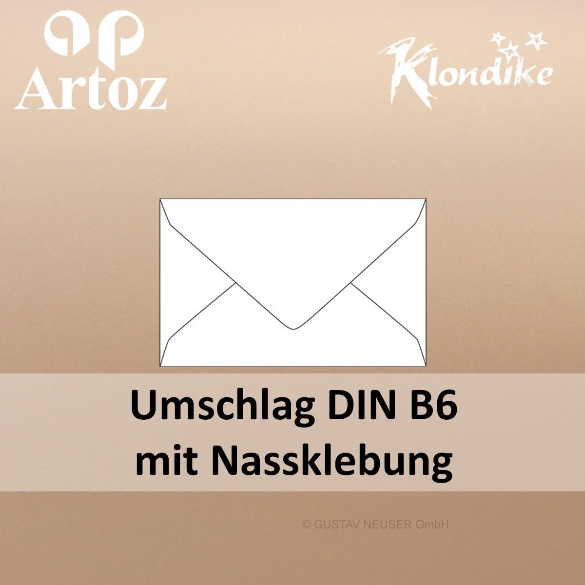 Artoz Klondike Shiny Envelopes Pack of 50 with Nassklebung/B6/DIN/Titan – 178/125 x mm/Gloss/Metallic Precious Stone