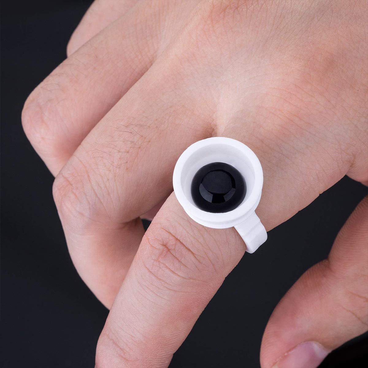 Nail Extension Ring, 100Pcs Plastic Cosmetic Circularity Tattoo Gel Holder Sticky Pigment Tool, White : Beauty