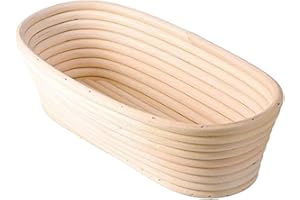 Proofing Basket Sourdough Brotform Basket for Baking Bread, Rattan Material, Oval Shape, Tan Color
