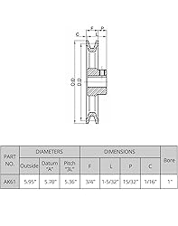 QWORK Single Groove Web Sheaves, 5.95" OD 1" Bore