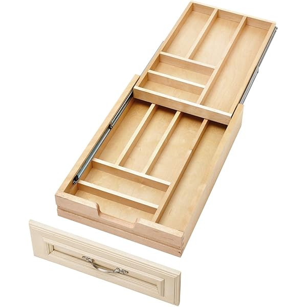 Amazon Com Rev A Shelf Two Tier Wood Cutlery Drawer Organizer