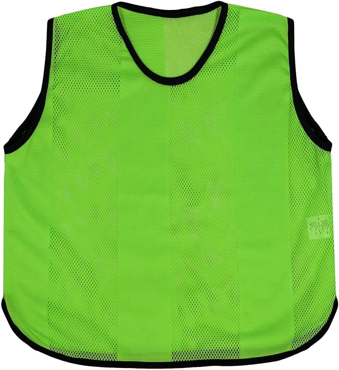 Pack of 10 X Training Football Bibs for Practice Kids Junior Sizes - Training Bibs Mesh Football Bibs, Netball bibs, Soccer, Rugby, cricket, football Sports Bibs Function Party Outdoor Green (Junior)