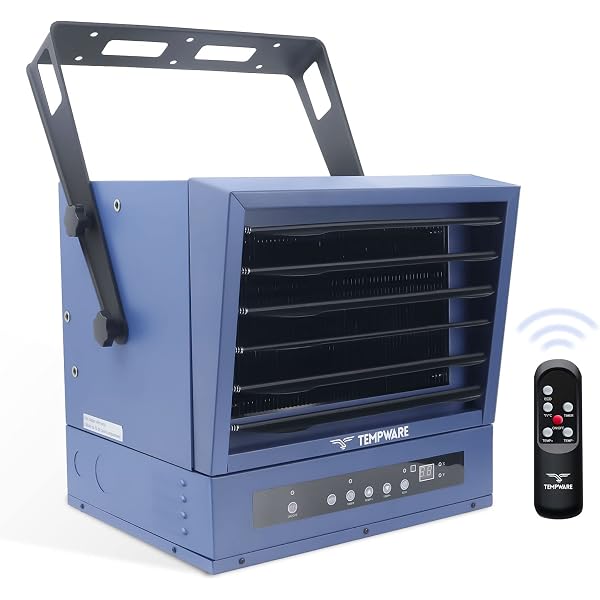 KING KB2410-1-B2-ECO KB ECO2S Garage Heater w/Bracket, Thermostat and  Remote Control, 10000W / 240V, Gray - Amazon.com
