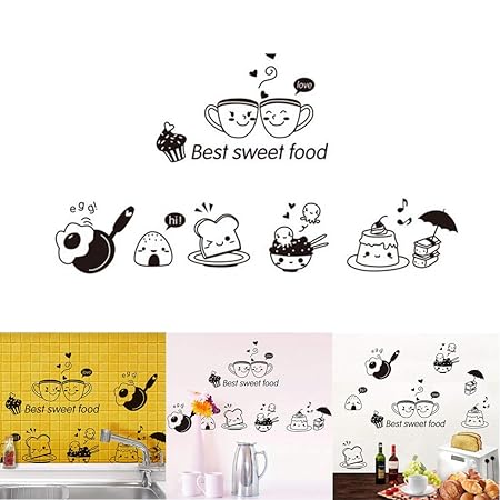 Outgeek Etiqueta de la Pared, 3 Hojas Cocina Etiqueta de la Nevera ...