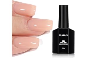 TOMICCA Nude Gel Nail Polish,15ml Light Nude Gel Polish,Soak Off Uv Led Cure Needed，Color Long Lasting Translucent Nail Art Manicure French Salon Diy Design Gifts For Woman