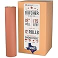 Pink Butcher Paper Roll - Case Pack of 12 Rolls - 18 Inch x 175 Feet (2100 Inch) - Food Grade Peach Wrapping Paper for Smoking Meat of all Varieties