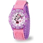 Disney Minnie Mouse Watch for Girls – Cute Minnie Mouse Watch for Toddlers & Girls – Gift Young Fans – Watches Kids 3-5 with Purple Bezel & Reversible Nylon Strap