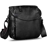 IVTG Genuine Leather Messenger Bag for Men Crossbody Shoulder Bag Satchel Casual Sling Daypack Work Business Daily Purse