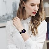 TiMOVO Black Leather Strap for Fitbit Versa 4 3 Sense 2 1 Wristband Classic view 8