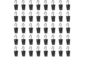 Small Heavy-Duty Hook Clip, 30 Pcs Black Metal Curtain Clip with Hook for Haning Curtain, Window Decoration, Craft Display, S