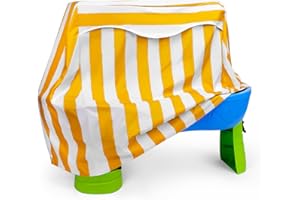 RIOGOO Kids Water Table Cover for Step 2 Rain Showers Splash Pond Water Table, Outdoor Waterproof Anti-UV Kids Water Play Table Cover (Yellow)