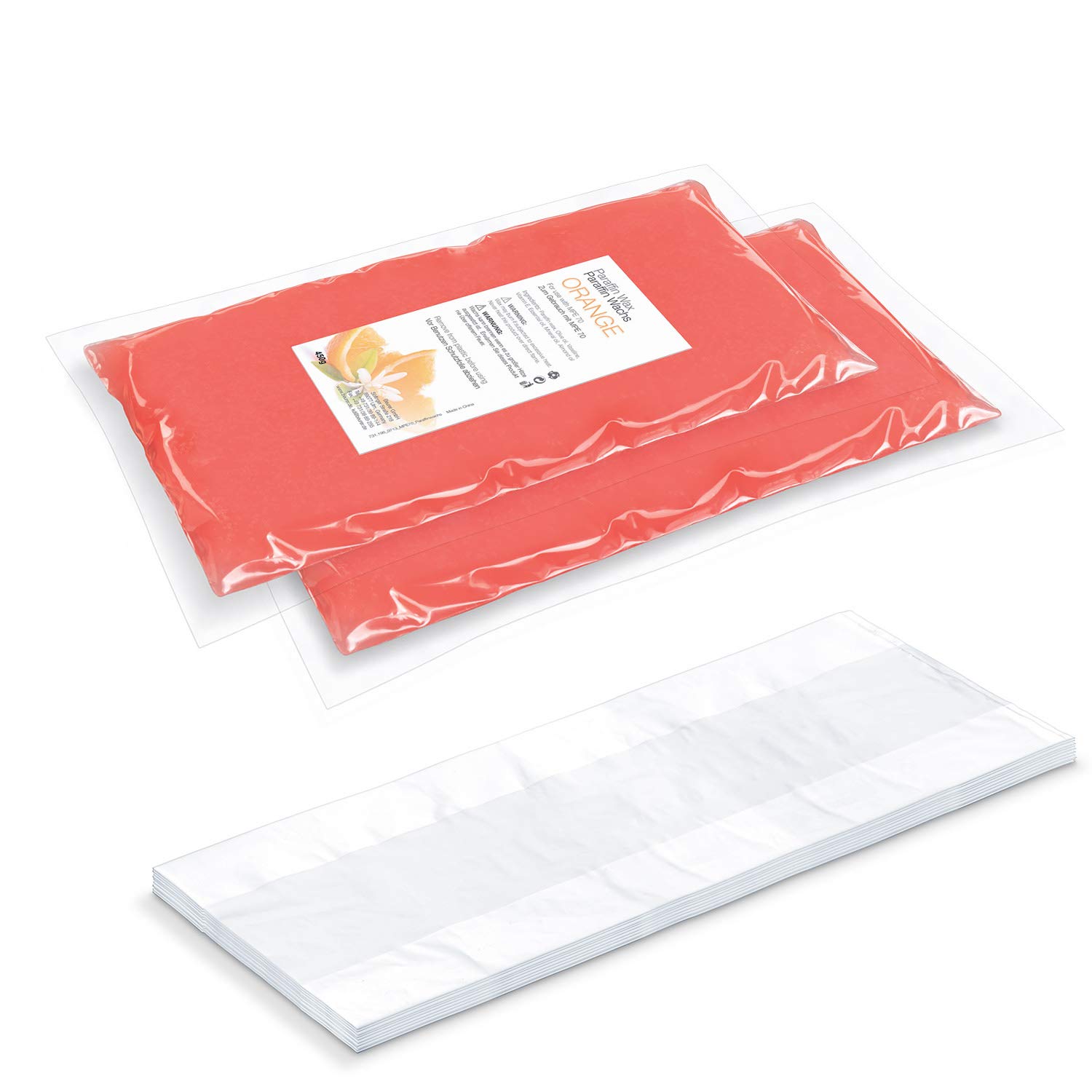 Beurer Wax Set for MP70 Paraffin Bath | 2 x 450g Paraffin Wax | 30 Plastic Bath Liners | Delicious Orange-Scented Wax | for Supple Skin on Your Hands, feet and Elbows