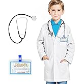 COTATERO Doctor Lab Coat for Kids with Accessories,Scientist Role Play Career Day Costume for Boys Girls Age 3-12