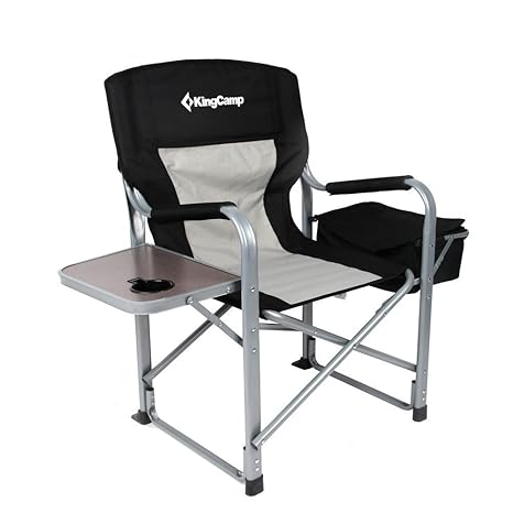 Kingcamp Heavy Duty Steel Folding Chair Director S Chair With Cooler Bag And Side Table