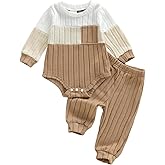 Pivanzore Newborn Baby Boy Clothes Infant Boy Girl Striped Long Sleeve Sweatshirt Romper Bodysuit Soft Fall Winter Outfit