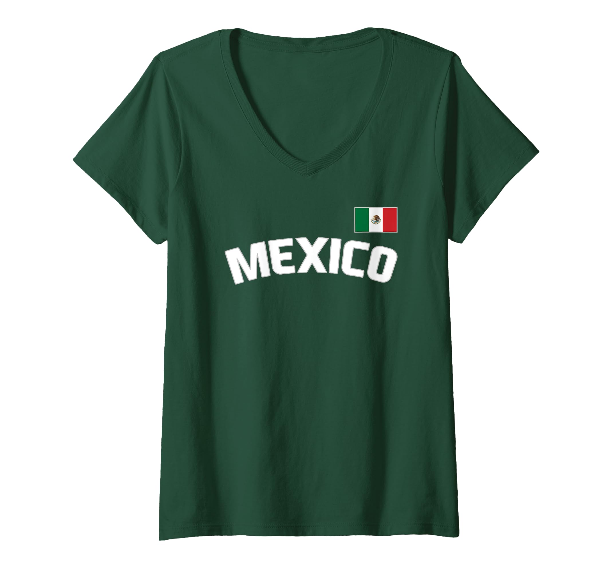 Photo 1 of Womens Mexico Flag Mexican Pride International Country V-Neck T-Shirt