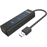 TeckNet Aluminum 3-Port USB 3.0 Hub with RJ45 10/100/1000 Gigabit Ethernet Adapter Converter LAN Wired USB Network Adapter for Ultrabooks, Notebooks, Tablets and More