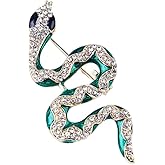ROFARSO Green Snake Brooch Pin for Women Fully-Jewelled with Rhinestone Crystal Fashion Jewelry for Wedding Party