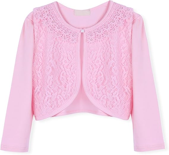 Vetements Alvivi Gilet Bebe Fille Cardigan Blanc Rose Dentelle Bolero Soiree Blouson Manches Longue Veste Mariage Anniversaire Manteau Hiver 12 Mois 8 Ans Pulls Et Gilets Fille Vetements