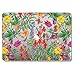 GMYLE MacBook Air 13 Inch Case A1466 A1369 Old Version 2010 2017, Hard Shell Plastic Clear Crystal Glossy Snap On Cover (Tropical Flowers & Butterfly)