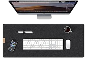 ANSTRON Large Felt Desk Mat,Anti-Slip Rubber Particles Resistant Mouse Pad,Office Desk Protector with Anti-Slip Base,Desk Pad, Extended Mouse Mat,for Home and Offic (Black, 27.5x11.8inch)