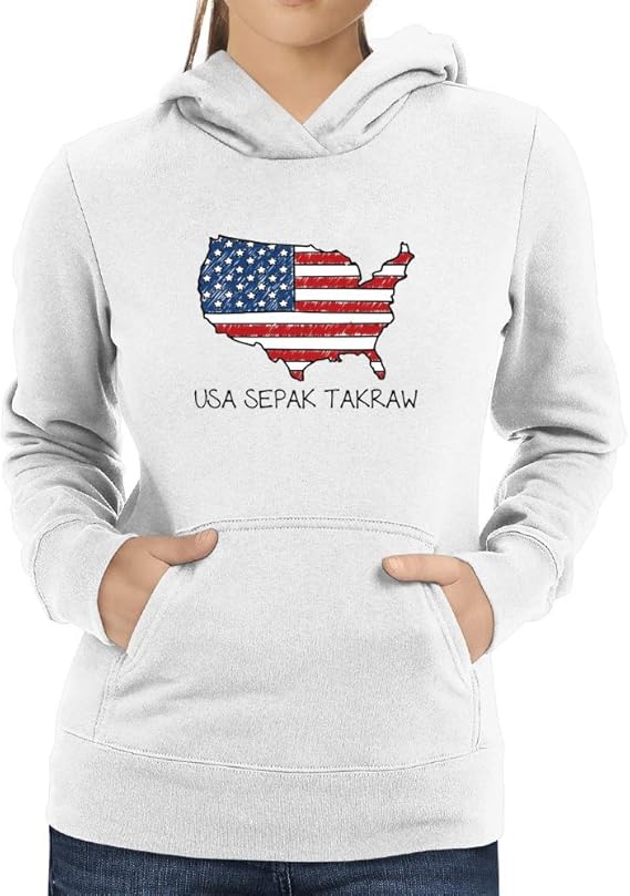 Amazon.com: Eddany USA map Sepak Takraw Women Hoodie: Clothing