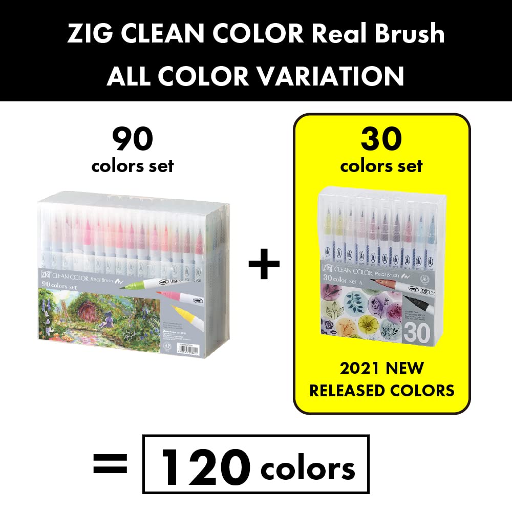 Mua Zig Clean Color Real Brush, New 30 Colors with Flexible Brush Tips ...