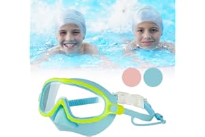 Swim Goggles with Nose Cover, Wide View Anti Fog & Waterproof Swimming Goggles, Adjustable Headband Design, No Indentation, N