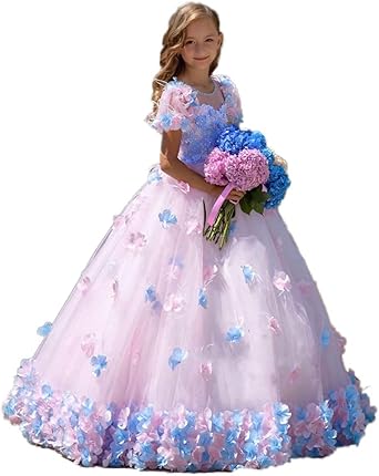 3d flower girl dress