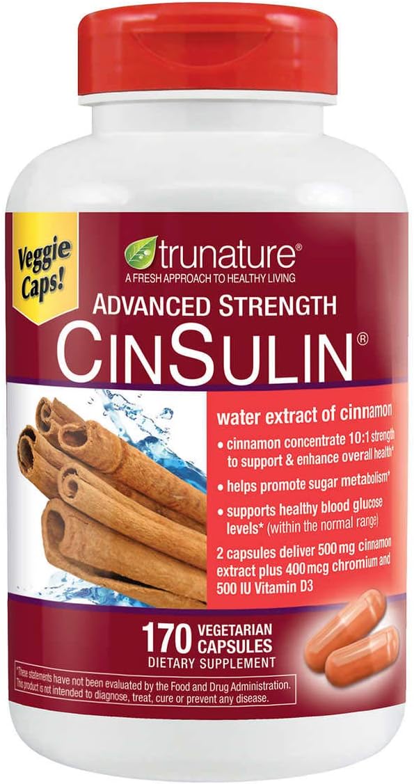 Trunature Advanced Strength Cinsulin 170 Capsules: Health & Personal Care