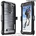 COVRWARE LG K10 / LG Premier LTE [IRON TANK Series] Built-in [Screen Protector] Heavy Duty Full-Body Rugged Holster Armor [Brushed Metal Texture] Case [Belt Clip][Kickstand], Black