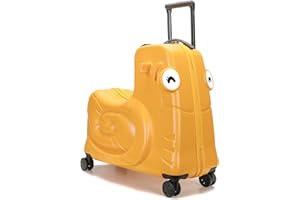 SEA PUNK Kids Luggage, Kids Ride-on Luggage with Spinner Wheels Suitcase, Kid's Ride-On Suitcase Help Your Child Relax, Carry On Trolley Luggage with Password Lock, 22"