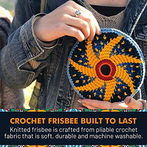Pocket Disc Flying Disc - Crocheted Foldable Frisbee Toy Perfect for Both Kids and Adults - Supports Guatemalan Fair Trade - Fleur Royale, Indoor
