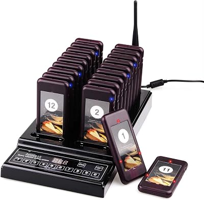 Retekess T112 Restaurant Pager System 20 Pagers 500M UK Plug Easy Setup