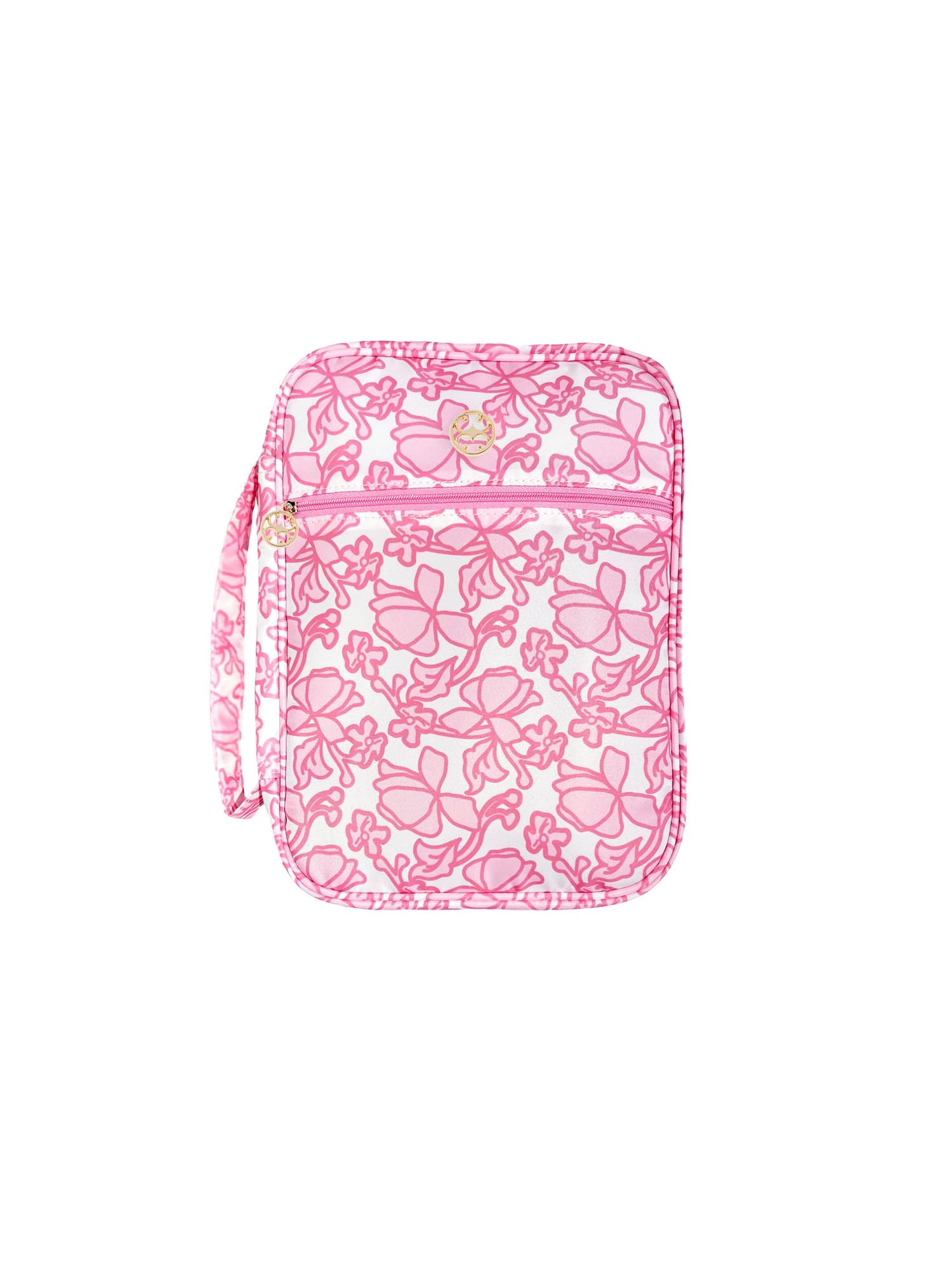 Photo 1 of Mary Square Blossom Breeze Polyester 10.5 x 8 Inch Pink and White Zip Close Bible or Book Cover