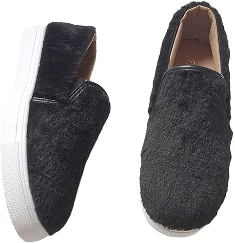Amazon スリッポン スニーカー レディース おしゃれ 大きいサイズ 黒 秋 冬 ボア ファー かわいい ぺたんこ 履きやすい Bo 603 ノーブランド品 ローファー スリッポン