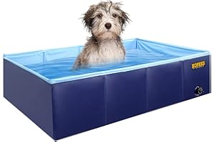 KOPEKS Outdoor Rectangular Swimming Pool Bathing Tub - Portable Foldable - Medium - 37" x 24" - Blue,KPS-1083
