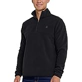 Spyder Fleece Quarter Zip Pullover Men – Polar Fleece Lightweight Athletic Sweater, Warm 1/4 Zipper Jacket, Mock Neck