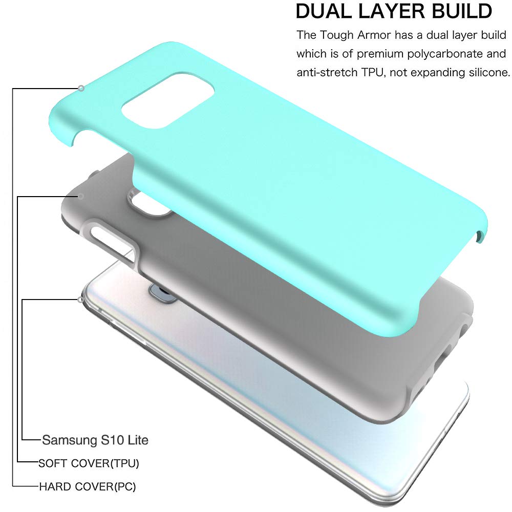 Samsung Galaxy S10e Case, Androgate [Pearl Series] Hybrid Matte Protective Back Cover Bumper Case, Mint Green