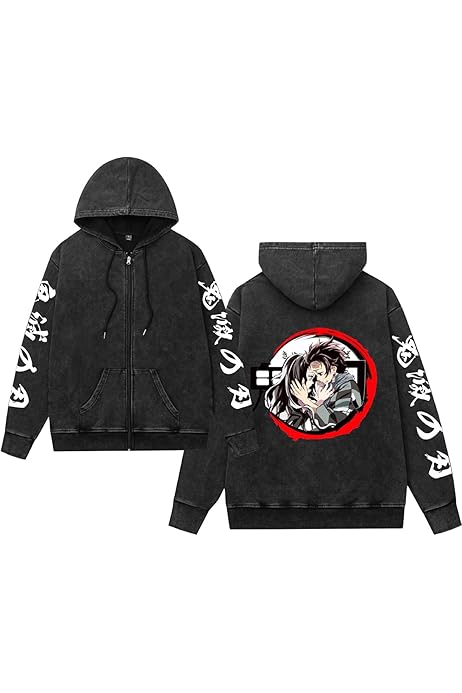 Amazon.com: Volrath Anime Unisex Fleece Sweatshirt Print Zip Up Hoodie  Jacket with Pocket，Black Hoodies（A08 : Clothing, Shoes \u0026 Jewelry