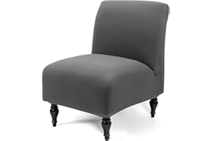 Liykimt Armless Accent Slipper Chair Cover Slipcover,Slipper Chair Removable Fabric Stretch Spandex Removable for Armless Chair Furniture Protector Covers for Living Dining Room
