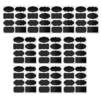 Segolike 80 Pieces Fancy Chalkboard Blackboard Chalk Board Stickers Decals Craft Kitchen Jar Labels Bottle Stickers 5cmx3.5cm