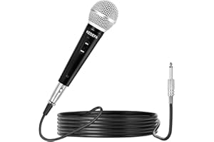 KEDEFA KM88 Handheld Wired Karaoke Microphone, Super Cardioid Dynamic Vocal Mic with 13.12ft Detachable XLR Audio Cable and ON/Off Switch, for Karaoke Singing Machine, Speaker